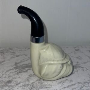 Avon Cream and Black Pipe-Shaped Decor